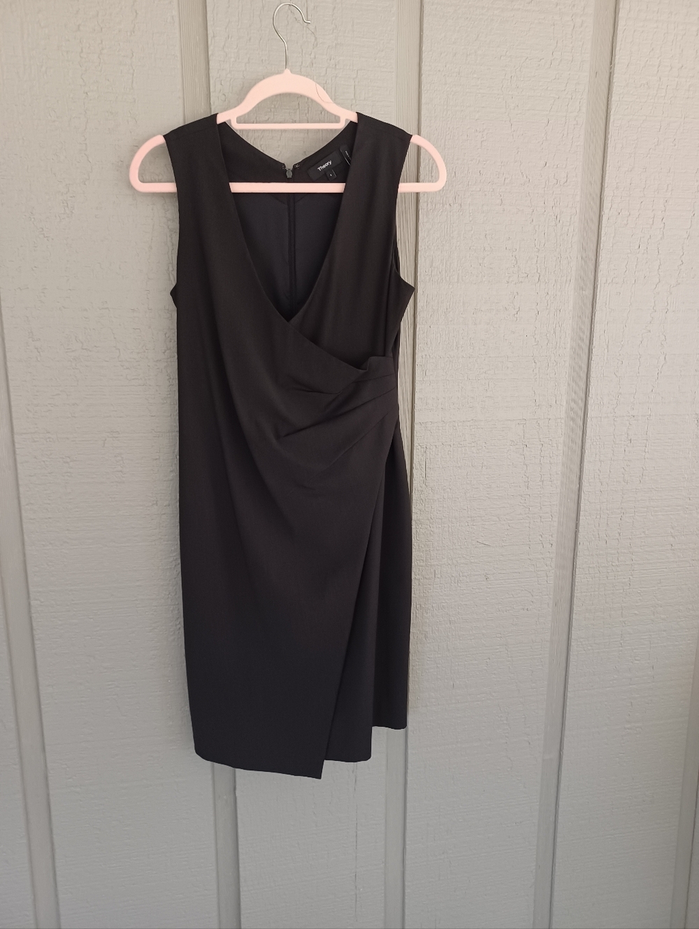 Theory Karianna Dress Size 4 Women Office Career Wool Blend Sleeveless In Black